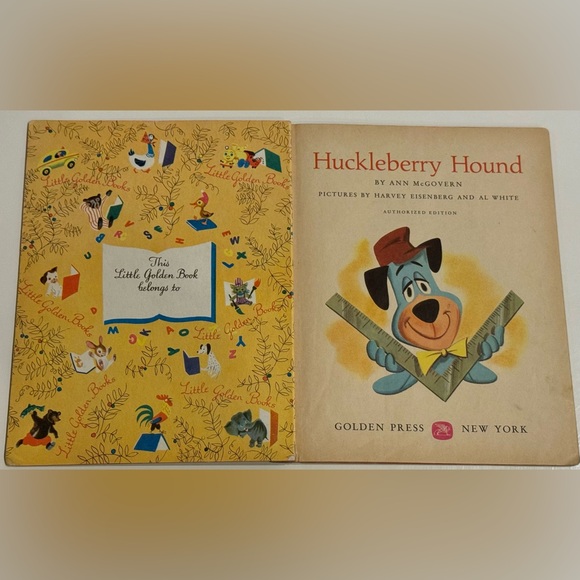 Vintage 1959 Little Golden Book- Huckleberry Hound Builds a House “B” print VGC - Picture 2 of 16